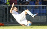 Andr�-Pierre Gignac ivre de joie apr�s sa r�alisation sur la pelouse de Montpellier. (Reuters)